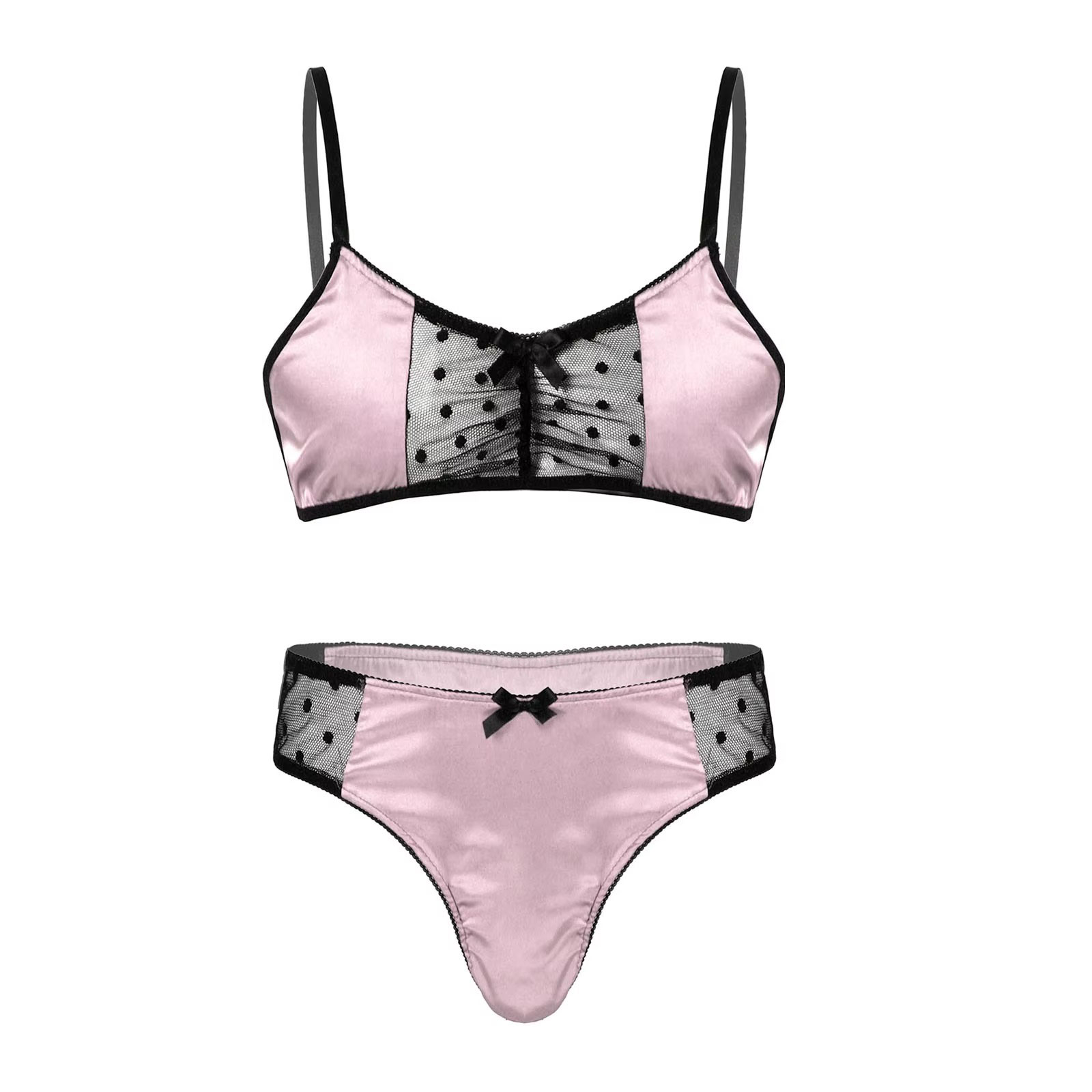 Traje de lencería de satén par - Sheer Mesh Bra reseña y precio