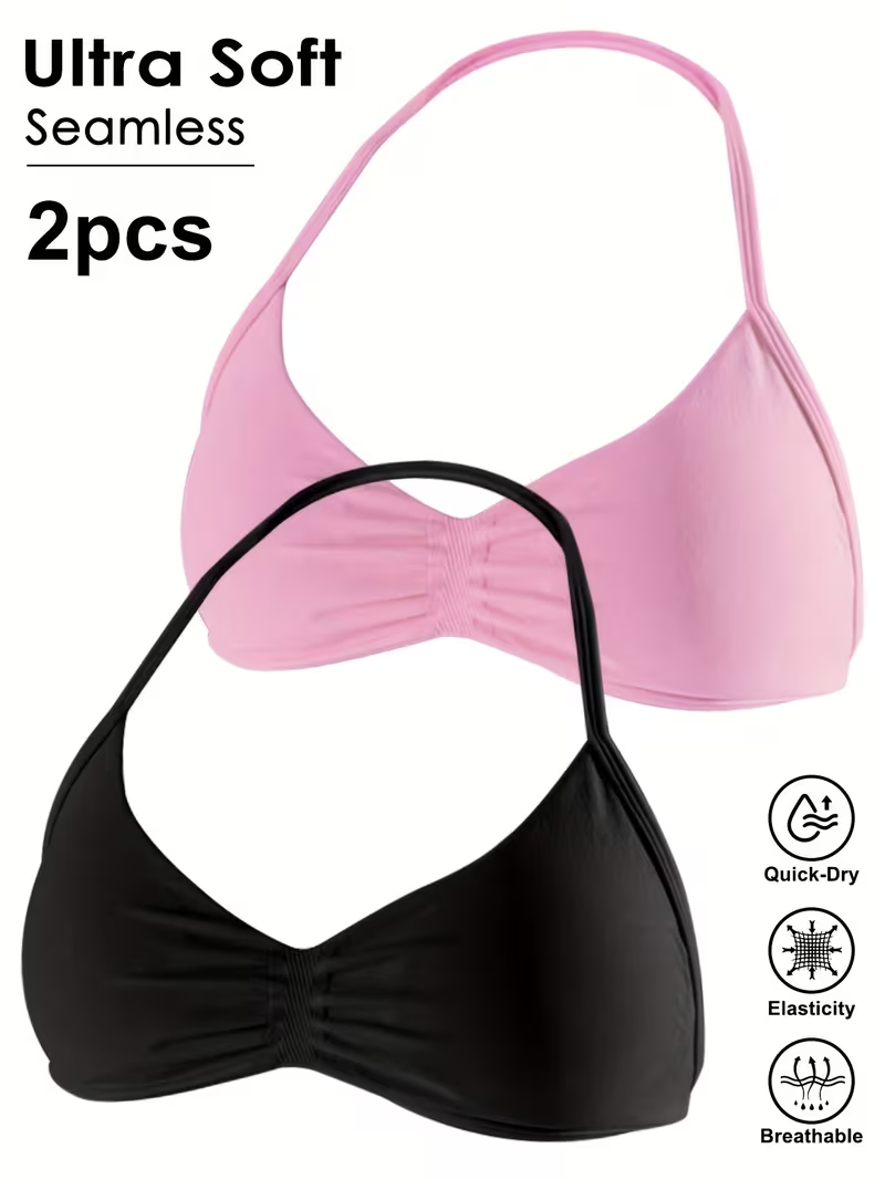 2 piezas Top corto sexy sin co - Plunge Bra Push Up reseña y precio